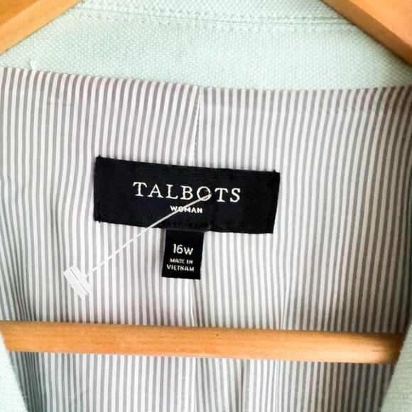 Talbots Sea-foam Green Plus Size Classic Blazer 16W - Picture 2 of 6